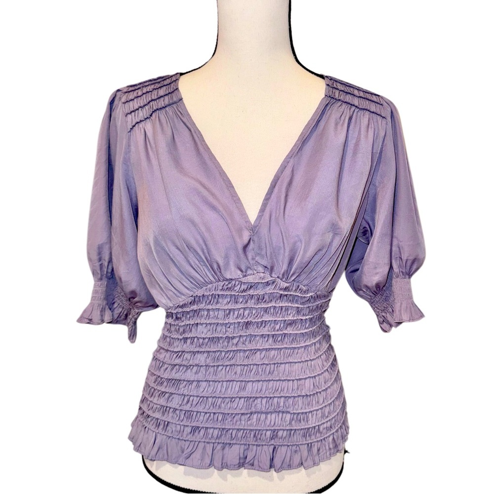 MUSTARD SEED silky smock blouse women’s shirt size medium
